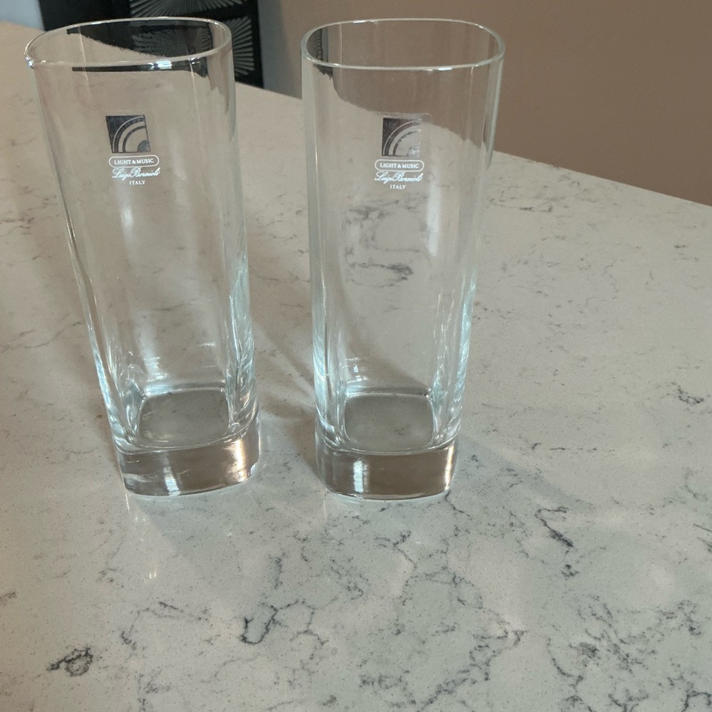 Luigi Bormioli light and music highball glasses set of 2 beverage square glasses